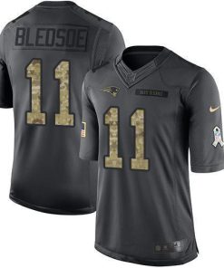 Nike New England Patriots #11 Drew Bledsoe Black Stitched NFL Limited 2016 Salute To Service Jersey