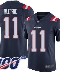 Nike New England Patriots #11 Drew Bledsoe Navy Blue Stitched NFL Limited Rush 100th Season Jersey