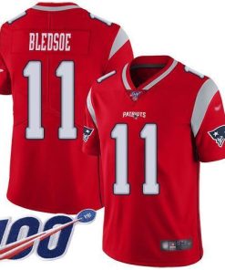 Nike New England Patriots #11 Drew Bledsoe Red Stitched NFL Limited Inverted Legend 100th Season Jersey