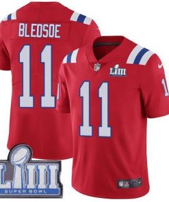 Nike New England Patriots #11 Drew Bledsoe Red Alternate Super Bowl LIII Bound Stitched NFL Vapor Untouchable Limited Jersey