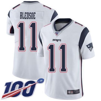 Nike New England Patriots #11 Drew Bledsoe White Stitched NFL 100th Season Vapor Limited Jersey