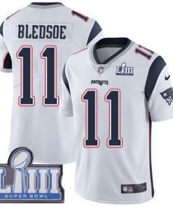 Nike New England Patriots #11 Drew Bledsoe White Super Bowl LIII Bound Stitched NFL Vapor Untouchable Limited Jersey