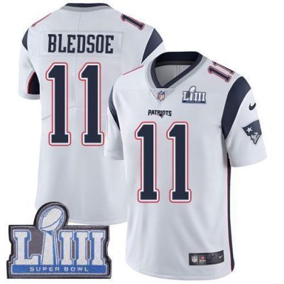 Nike New England Patriots #11 Drew Bledsoe White Super Bowl LIII Bound Stitched NFL Vapor Untouchable Limited Jersey