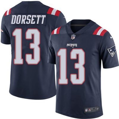 Nike New England Patriots #13 Phillip Dorsett Navy Blue Stitched NFL Limited Rush Jersey