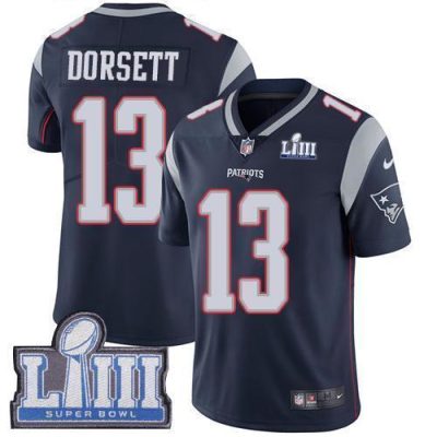 Nike New England Patriots #13 Phillip Dorsett Navy Blue Team Color Super Bowl LIII Bound Stitched NFL Vapor Untouchable Limited Jersey
