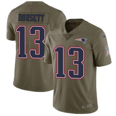 Nike New England Patriots #13 Phillip Dorsett Olive Stitched NFL Limited 2017 Salute To Service Jersey