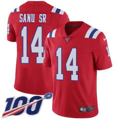 Nike New England Patriots #14 Mohamed Sanu Sr Red Alternate Stitched NFL 100th Season Vapor Limited Jersey