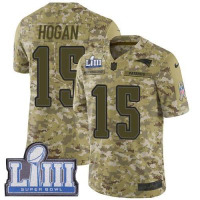 Nike New England Patriots #15 Chris Hogan Camo Super Bowl LIII Bound Stitched NFL Limited 2018 Salute To Service Jersey