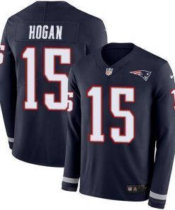 Nike New England Patriots #15 Chris Hogan Navy Blue Team Color Stitched NFL Limited Therma Long Sleeve Jersey