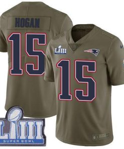 Nike New England Patriots #15 Chris Hogan Olive Super Bowl LIII Bound Stitched NFL Limited 2017 Salute To Service Jersey