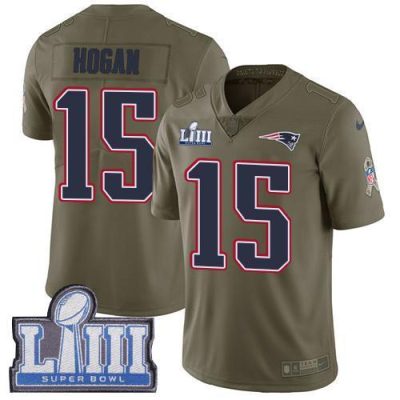 Nike New England Patriots #15 Chris Hogan Olive Super Bowl LIII Bound Stitched NFL Limited 2017 Salute To Service Jersey
