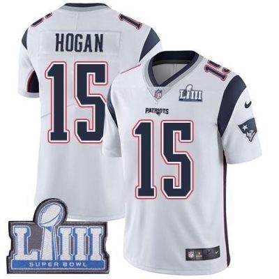 Nike New England Patriots #15 Chris Hogan White Super Bowl LIII Bound Stitched NFL Vapor Untouchable Limited Jersey