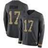 Nike New England Patriots #17 Antonio Brown Anthracite Salute to Service Stitched NFL Limited Therma Long Sleeve Jersey