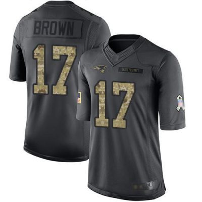 Nike New England Patriots #17 Antonio Brown Black Stitched NFL Limited 2016 Salute To Service Jersey