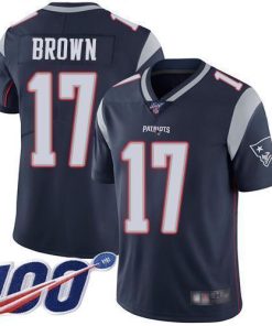 Nike New England Patriots #17 Antonio Brown Navy Blue Team Color Stitched NFL 100th Season Vapor Limited Jersey