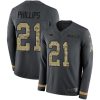 Nike New England Patriots #21 Adrian Phillips Anthracite Salute to Service Stitched NFL Limited Therma Long Sleeve Jersey