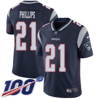 Nike New England Patriots #21 Adrian Phillips Navy Blue Team Color Stitched NFL 100th Season Vapor Untouchable Limited Jersey