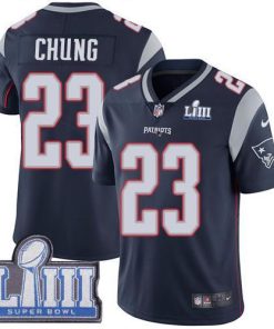Nike New England Patriots #23 Patrick Chung Navy Blue Team Color Super Bowl LIII Bound Stitched NFL Vapor Untouchable Limited Jersey