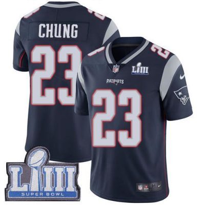 Nike New England Patriots #23 Patrick Chung Navy Blue Team Color Super Bowl LIII Bound Stitched NFL Vapor Untouchable Limited Jersey