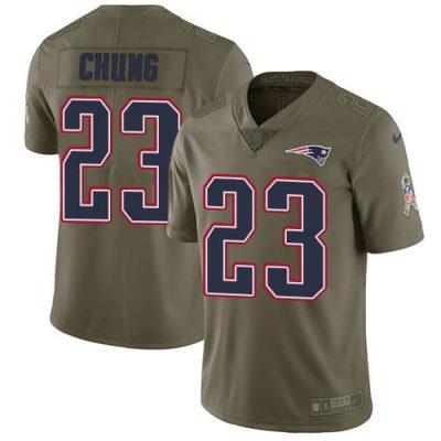 Nike New England Patriots #23 Patrick Chung Olive Stitched NFL Limited 2017 Salute To Service Jersey