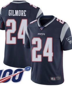 Nike New England Patriots #24 Stephon Gilmore Navy Blue Team Color Stitched NFL 100th Season Vapor Limited Jersey