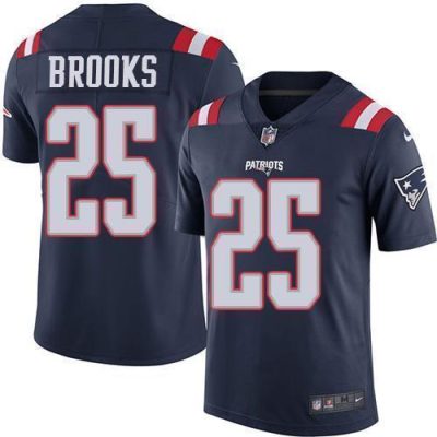 Nike New England Patriots #25 Terrence Brooks Navy Blue Stitched NFL Limited Rush Jersey
