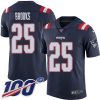 Nike New England Patriots #25 Terrence Brooks Navy Blue Stitched NFL Limited Rush 100th Season Jersey