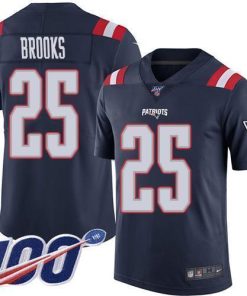Nike New England Patriots #25 Terrence Brooks Navy Blue Stitched NFL Limited Rush 100th Season Jersey