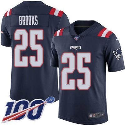 Nike New England Patriots #25 Terrence Brooks Navy Blue Stitched NFL Limited Rush 100th Season Jersey