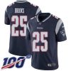 Nike New England Patriots #25 Terrence Brooks Navy Blue Team Color Stitched NFL 100th Season Vapor Limited Jersey
