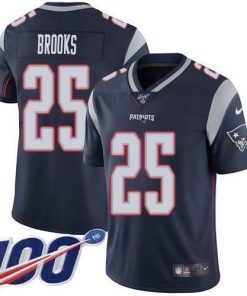 Nike New England Patriots #25 Terrence Brooks Navy Blue Team Color Stitched NFL 100th Season Vapor Limited Jersey