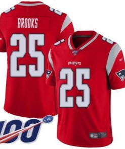 Nike New England Patriots #25 Terrence Brooks Red Stitched NFL Limited Inverted Legend 100th Season Jersey
