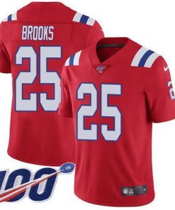 Nike New England Patriots #25 Terrence Brooks Red Alternate Stitched NFL 100th Season Vapor Limited Jersey