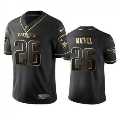 Nike New England Patriots #26 Sony Michel Black Golden Limited Edition Stitched NFL Jersey