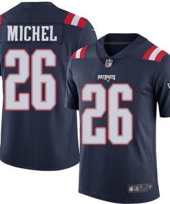 Nike New England Patriots #26 Sony Michel Navy Blue Stitched NFL Limited Rush Jersey