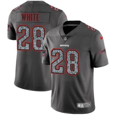 Nike New England Patriots #28 James White Gray Static Stitched NFL Vapor Untouchable Limited Jersey