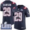 Nike New England Patriots #29 Duke Dawson Navy Blue Super Bowl LIII Bound Stitched NFL Limited Rush Jersey