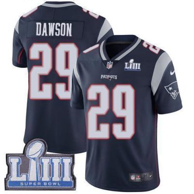 Nike New England Patriots #29 Duke Dawson Navy Blue Team Color Super Bowl LIII Bound Stitched NFL Vapor Untouchable Limited Jersey