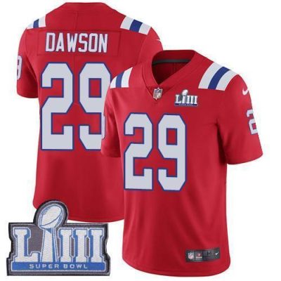 Nike New England Patriots #29 Duke Dawson Red Alternate Super Bowl LIII Bound Stitched NFL Vapor Untouchable Limited Jersey