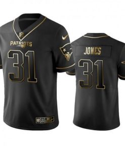Nike New England Patriots #31 Jonathan Jones Black Golden Limited Edition Stitched NFL Jersey