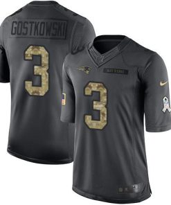 Nike New England Patriots #3 Stephen Gostkowski Black Stitched NFL Limited 2016 Salute To Service Jersey