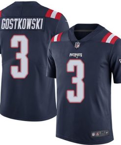 Nike New England Patriots #3 Stephen Gostkowski Navy Blue Stitched NFL Limited Rush Jersey