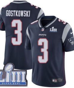 Nike New England Patriots #3 Stephen Gostkowski Navy Blue Team Color Super Bowl LIII Bound Stitched NFL Vapor Untouchable Limited Jersey