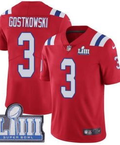 Nike New England Patriots #3 Stephen Gostkowski Red Alternate Super Bowl LIII Bound Stitched NFL Vapor Untouchable Limited Jersey
