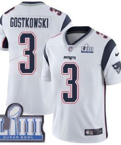 Nike New England Patriots #3 Stephen Gostkowski White Super Bowl LIII Bound Stitched NFL Vapor Untouchable Limited Jersey