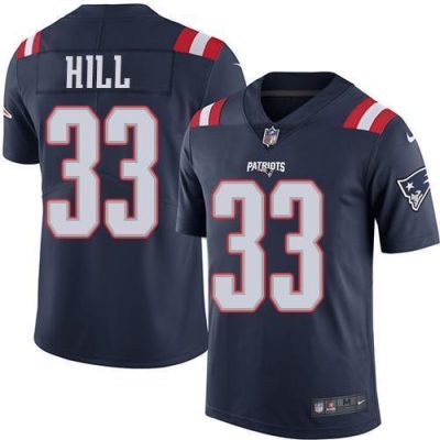 Nike New England Patriots #33 Jeremy Hill Navy Blue Stitched NFL Limited Rush Jersey