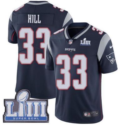 Nike New England Patriots #33 Jeremy Hill Navy Blue Team Color Super Bowl LIII Bound Stitched NFL Vapor Untouchable Limited Jersey
