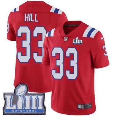 Nike New England Patriots #33 Jeremy Hill Red Alternate Super Bowl LIII Bound Stitched NFL Vapor Untouchable Limited Jersey