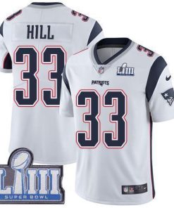 Nike New England Patriots #33 Jeremy Hill White Super Bowl LIII Bound Stitched NFL Vapor Untouchable Limited Jersey