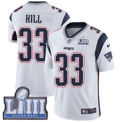 Nike New England Patriots #33 Jeremy Hill White Super Bowl LIII Bound Stitched NFL Vapor Untouchable Limited Jersey